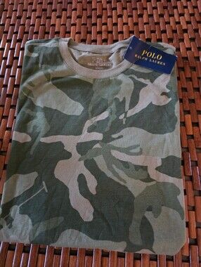 Ralph Lauren Polo Green Camo Crew Neck Tee NWT S